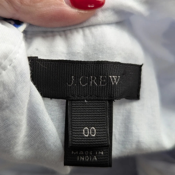 J. Crew Santorini Maxi Dress Blue White Tile Print Sleeveless V-Neck Size 00 - Picture 11 of 16